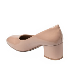 Women stylish, elegant shoes 1356 patent beige