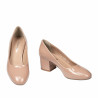 Women stylish, elegant shoes 1356 patent beige
