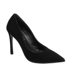 Women stylish, elegant shoes 1302 black velour