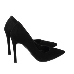 Women stylish, elegant shoes 1302 black velour