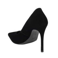 Women stylish, elegant shoes 1302 black velour