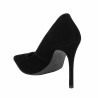 Women stylish, elegant shoes 1302 black velour