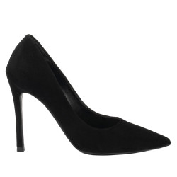 Women stylish, elegant shoes 1302 black velour