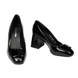 Women stylish, elegant shoes 1324 patent black