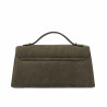 Women shoulder bag 041g suede olive