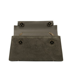 Women shoulder bag 041g suede olive