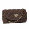 Women shoulder bag 048g suede chocolate