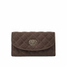 Women shoulder bag 048g suede chocolate