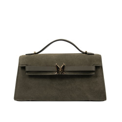 Women shoulder bag 041g suede olive