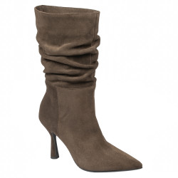 Ghete cu toc dama 1410 velour chocolate