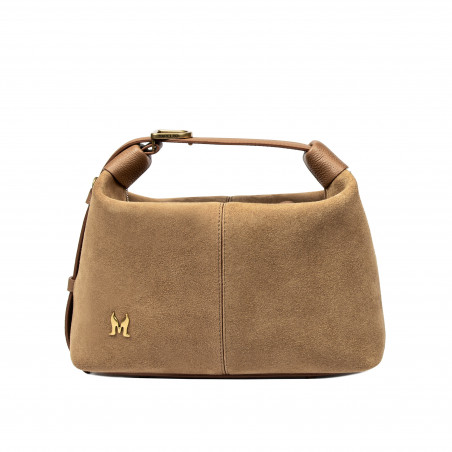 Women hand bag 037-1g suede nude