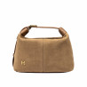 Women hand bag 037-1g suede nude