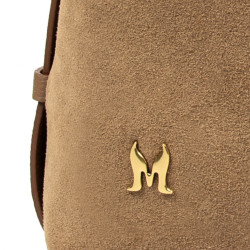 Women hand bag 037-1g suede nude