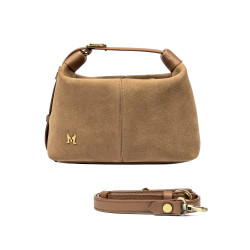 Women hand bag 037-1g suede nude