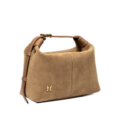 Women hand bag 037-1g suede nude