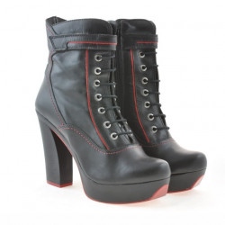 Women boots 3261 black+red