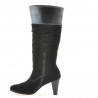 Women knee boots 1121-1 black+black antilopa