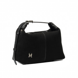 Women hand bag 037-1g 01 suede black
