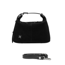Women hand bag 037-1g 01 suede black