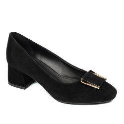 Women stylish, elegant shoes 1321 black velour