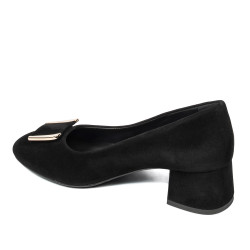 Women stylish, elegant shoes 1321 black velour