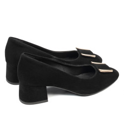 Women stylish, elegant shoes 1321 black velour