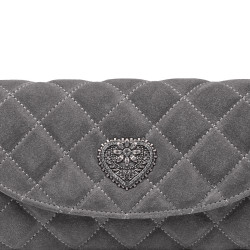 Women shoulder bag 048g 01 suede gray