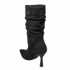 Ghete cu toc dama 1410 black velour