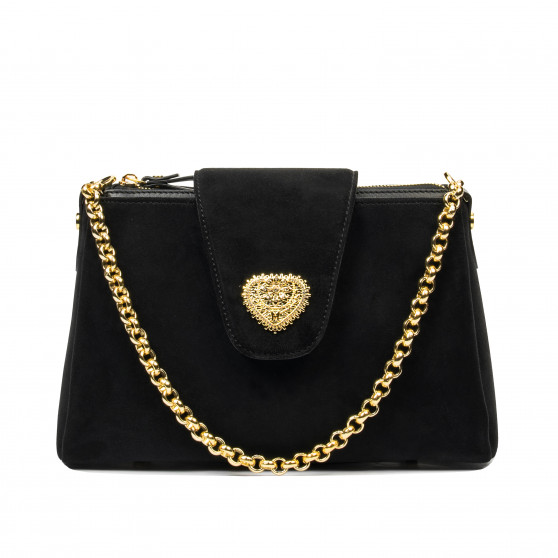 Women shoulder bag 051g black camoscio