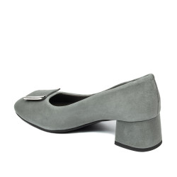 Women stylish, elegant shoes 1321 gray velour