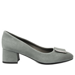 Women stylish, elegant shoes 1321 gray velour