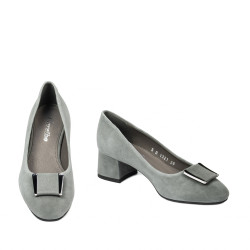Women stylish, elegant shoes 1321 gray velour