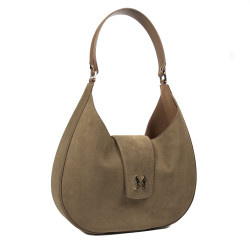 Women shoulder bag 050g suede camel