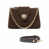 Women shoulder bag 051g suede chocolate