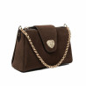 Women shoulder bag 051g suede chocolate