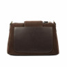 Women shoulder bag 051g suede chocolate