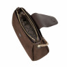 Women shoulder bag 051g suede chocolate