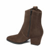 Ghete cu toc dama 1411 suede chocolate