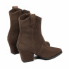 Ghete cu toc dama 1411 suede chocolate