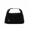 Women hand bag 037-1g suede black