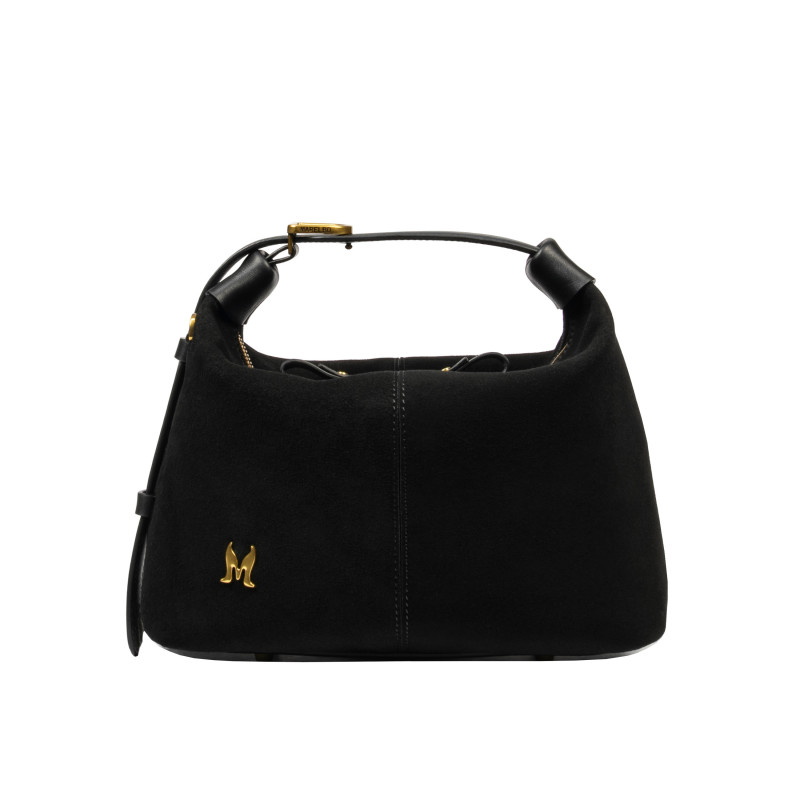 Women hand bag 037-1g suede black