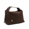 Women hand bag 037-1g suede chocolate