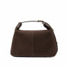 Women hand bag 037-1g suede chocolate