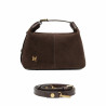 Women hand bag 037-1g suede chocolate