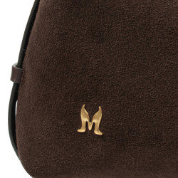 Women hand bag 037-1g suede chocolate