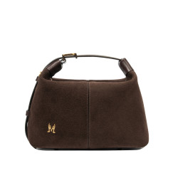 Women hand bag 037-1g suede chocolate