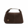 Women hand bag 037-1g suede chocolate
