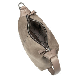 Women hand bag 037-1g 01 suede sandstone