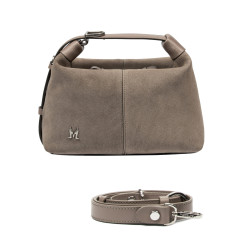Women hand bag 037-1g 01 suede sandstone