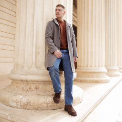 Men casual shoes 989 brown velour lifestyle